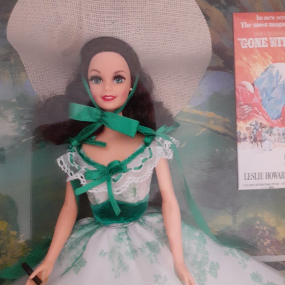 BARBIE SCARLETT O'HARA HOLLYWOOD LEGENDS BBQ DRESS TWELVE OAKS 1994 NEW IN BOX